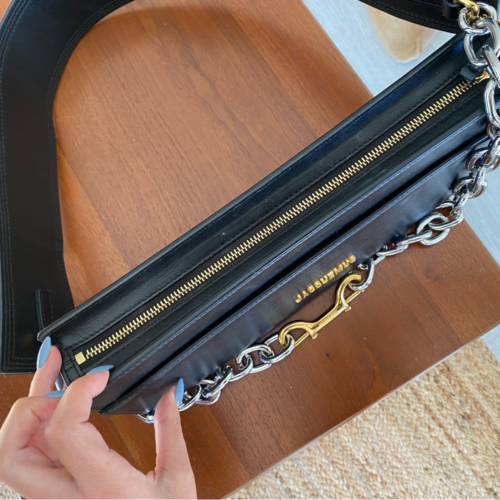 AUTHENTIC JACQUEMUS Black Leather Le Ciu Ciu Shoulder Bag - Picture 4 of 11